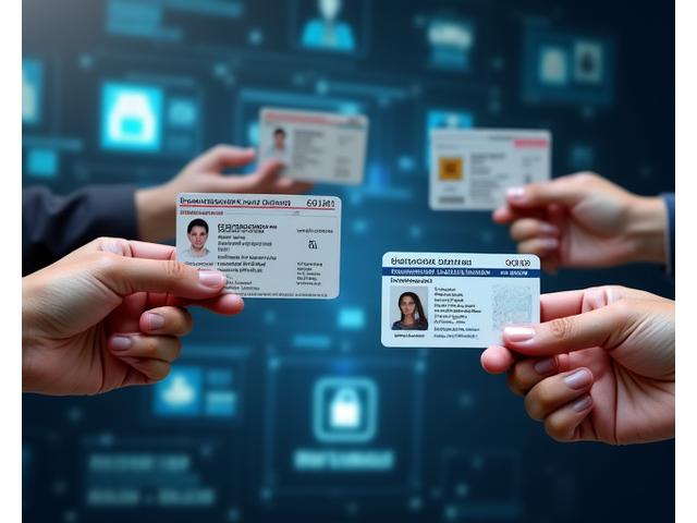 Illustrative image showing diverse hands holding different forms of ID, symbolizing secure and inclusive verification processes.
