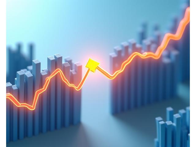 A visual representation of bridging a financial gap with a glowing orange arrow connecting two points, surrounded by abstract financial data and charts, conveying stability for gig workers.