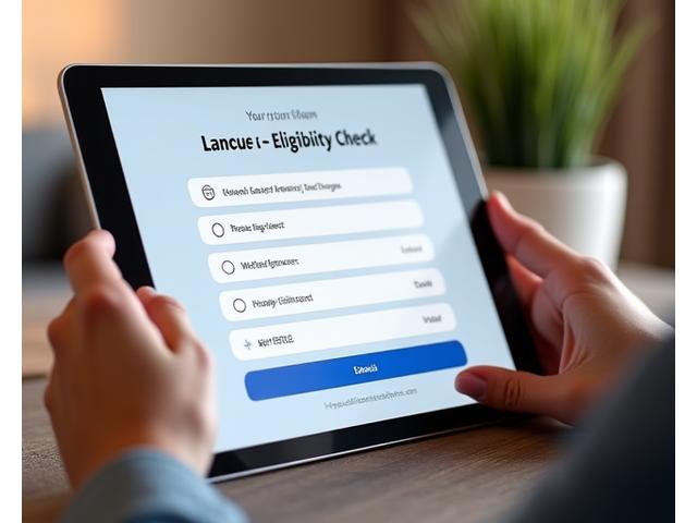 Digital interface of an eligibility checker with a user filling out a quick form