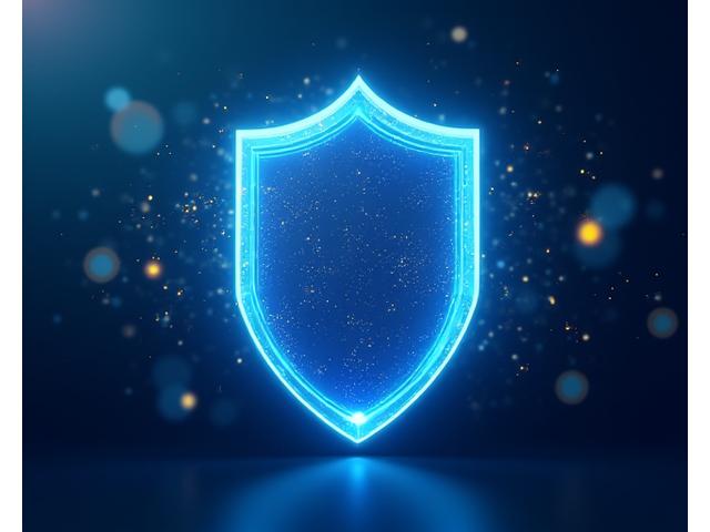Abstract digital shield protecting data, representing security and privacy.