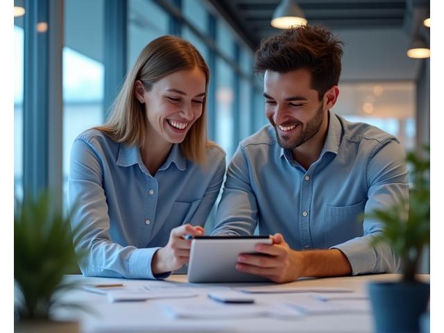 A business professional and a startup founder discussing documents, highlighting a supportive approval process