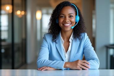 A friendly customer support person ready to assist with legal questions